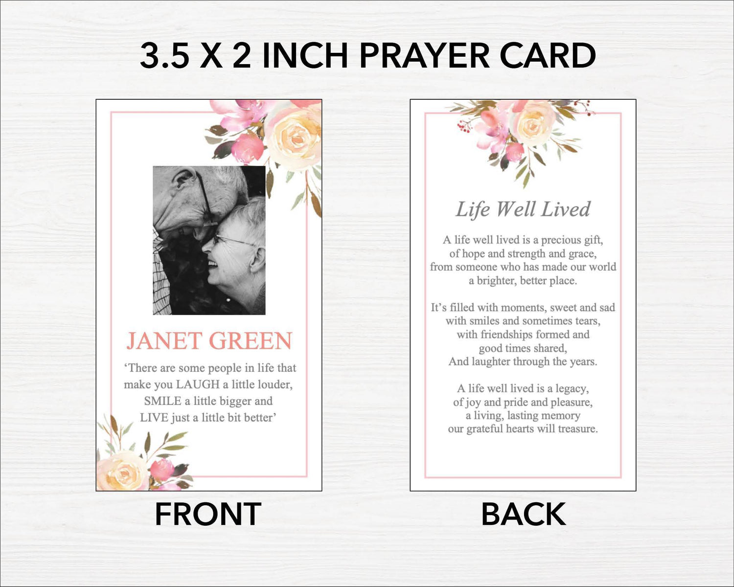 Spring Flowers Funeral Prayer Card
