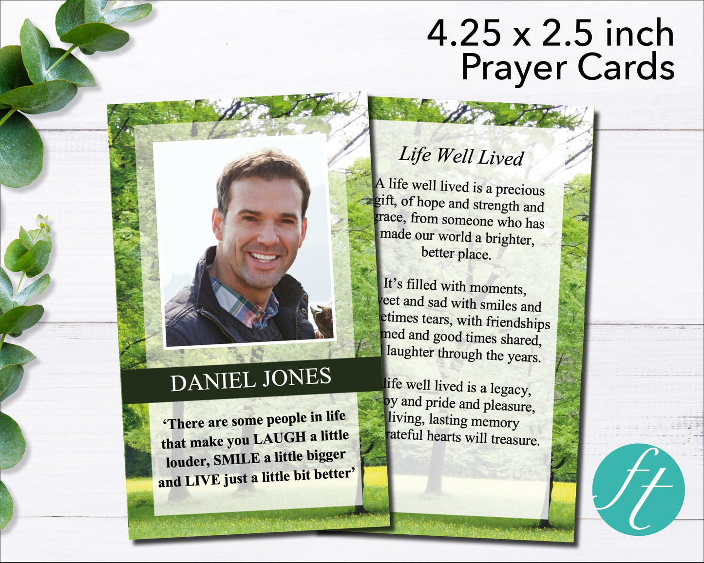 prayer for planting a memorial tree Trees Funeral Prayer Card (4.25 x 2.5 inches) – Funeral Templates