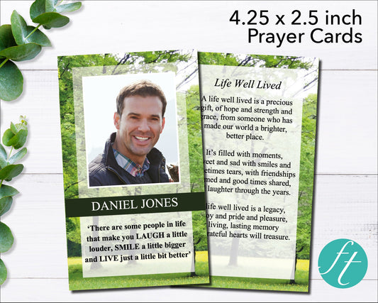 Trees Funeral Prayer Card (4.25 x 2.5 inches)